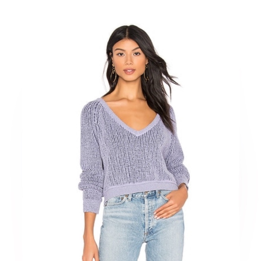 Lavender V-Neck Women's Sweater